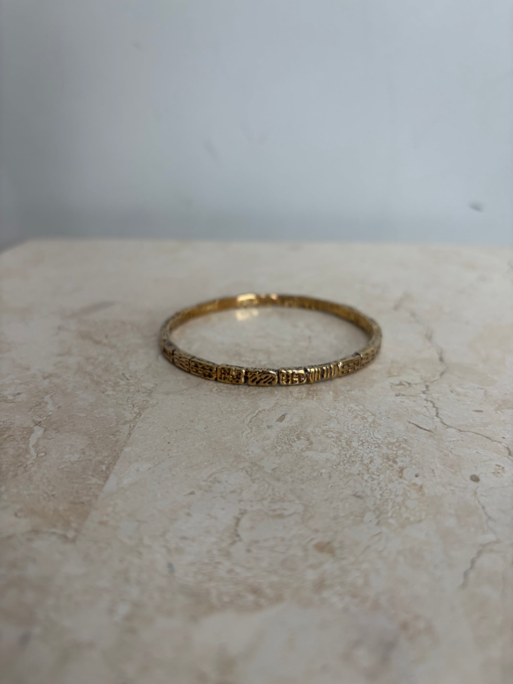 Lucy Folk Gold Plated Bangle