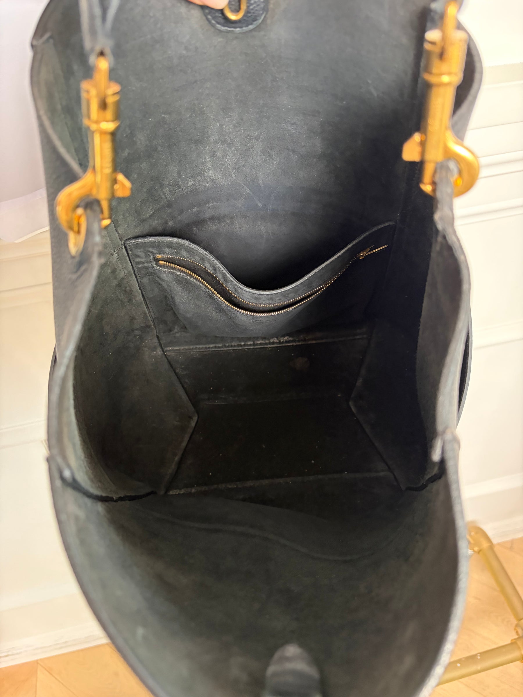 Céline Black Leather Seau Sangle Bucket Bag