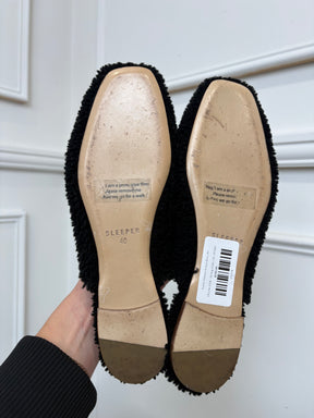 Sleeper Sheepskin Slippers Black, 40