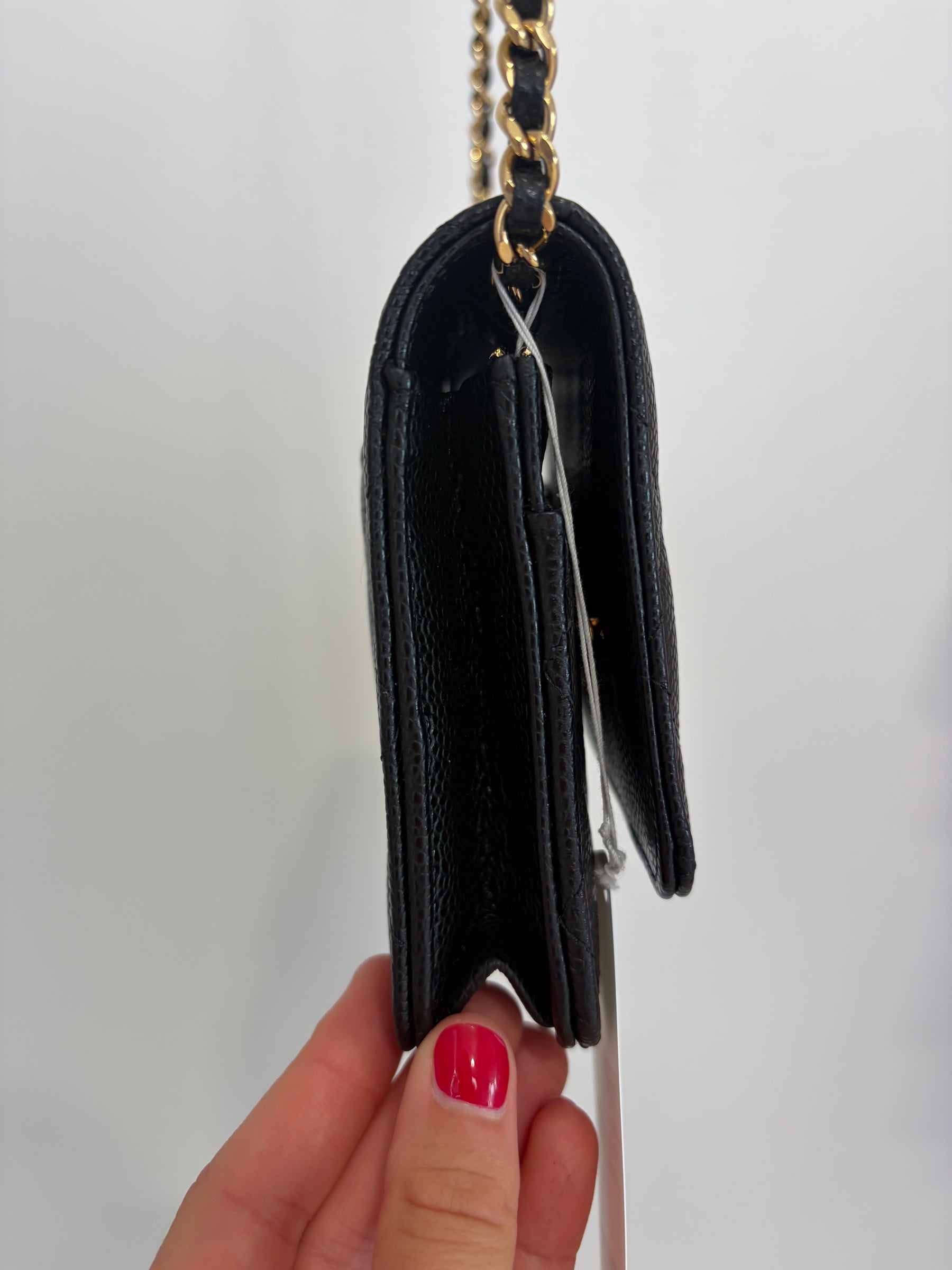 LAYBY PAYMENT 1/3 Chanel Black Caviar Leather Wallet on Chain $3325 remaining, SKU 067652