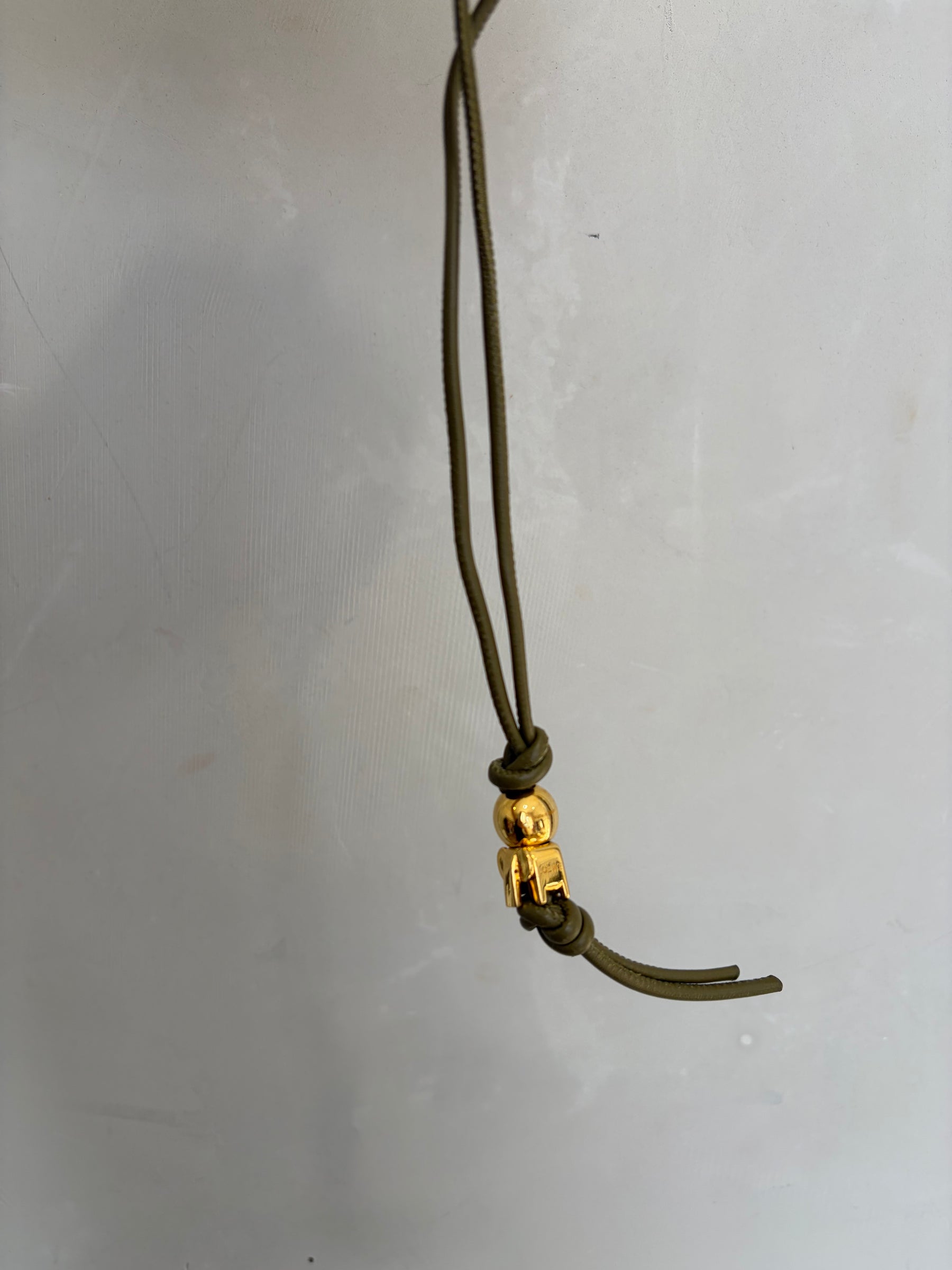 Loewe Khaki Leather Dice Charm