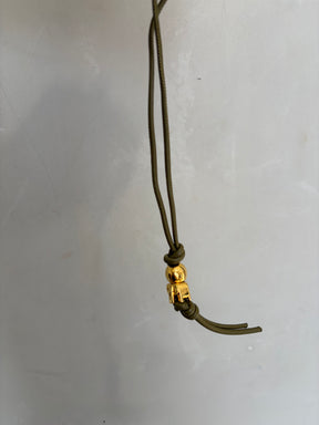 Loewe Khaki Leather Dice Charm