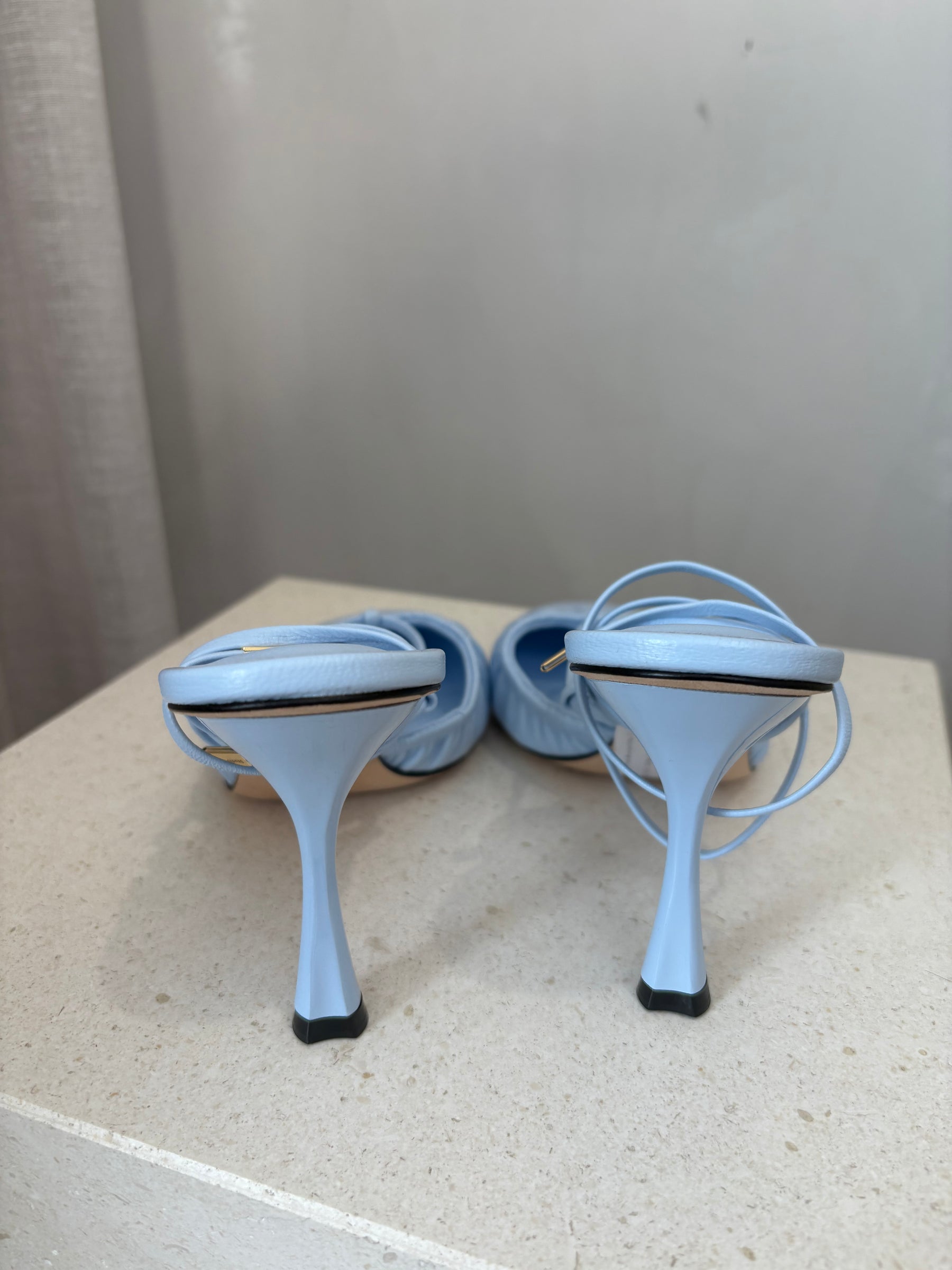 Studio Amelia Pale Blue Lace Up Heel, 37