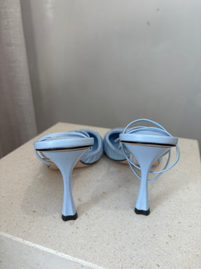 Studio Amelia Pale Blue Lace Up Heel, 37