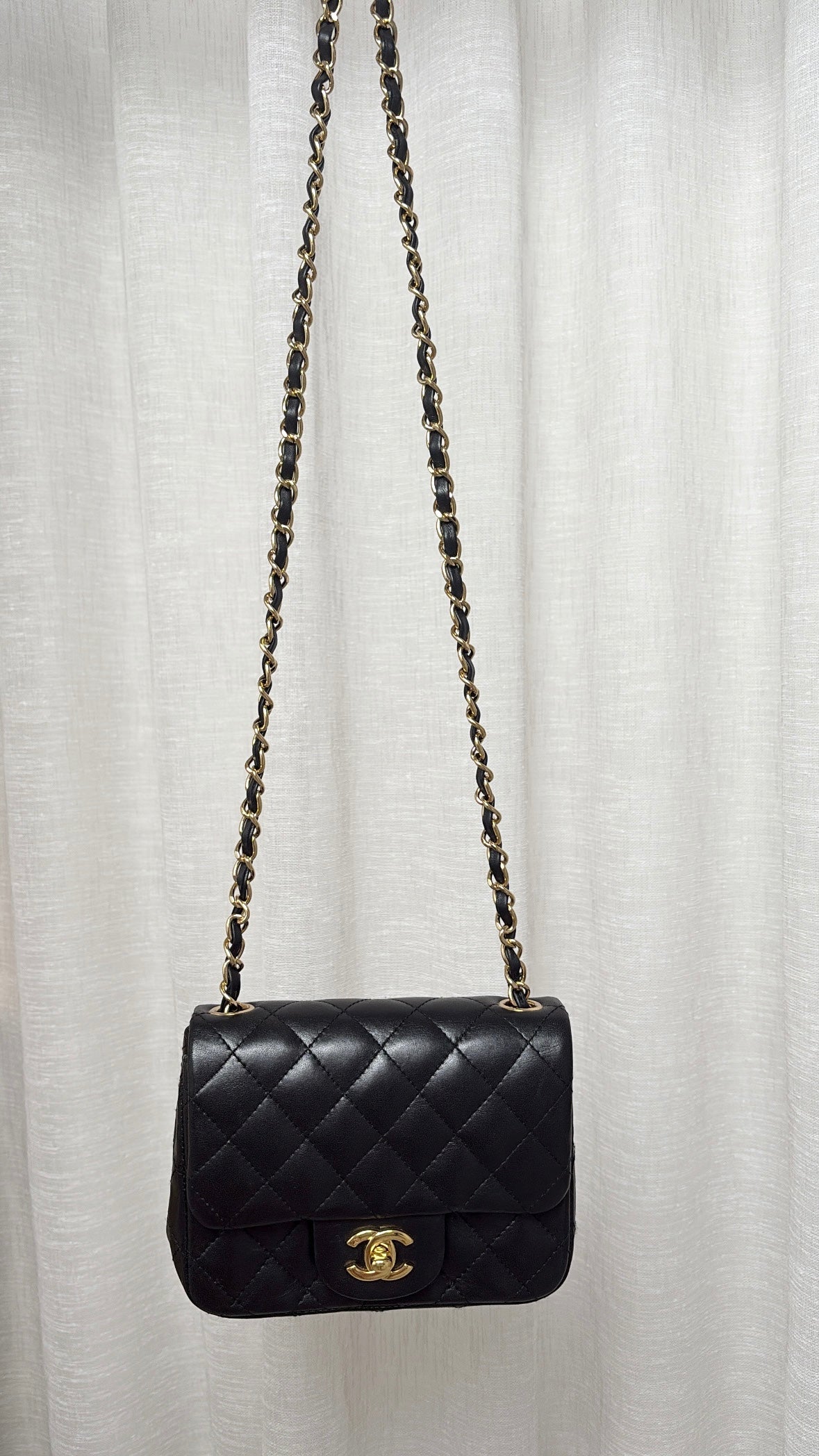 Chanel Mini Flap Bag Black With Gold Plated Hardware