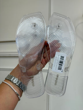 Coperni Clear PVC Flower Thongs, 38