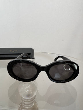 Celine Black Oval Triomphe Sunglasses