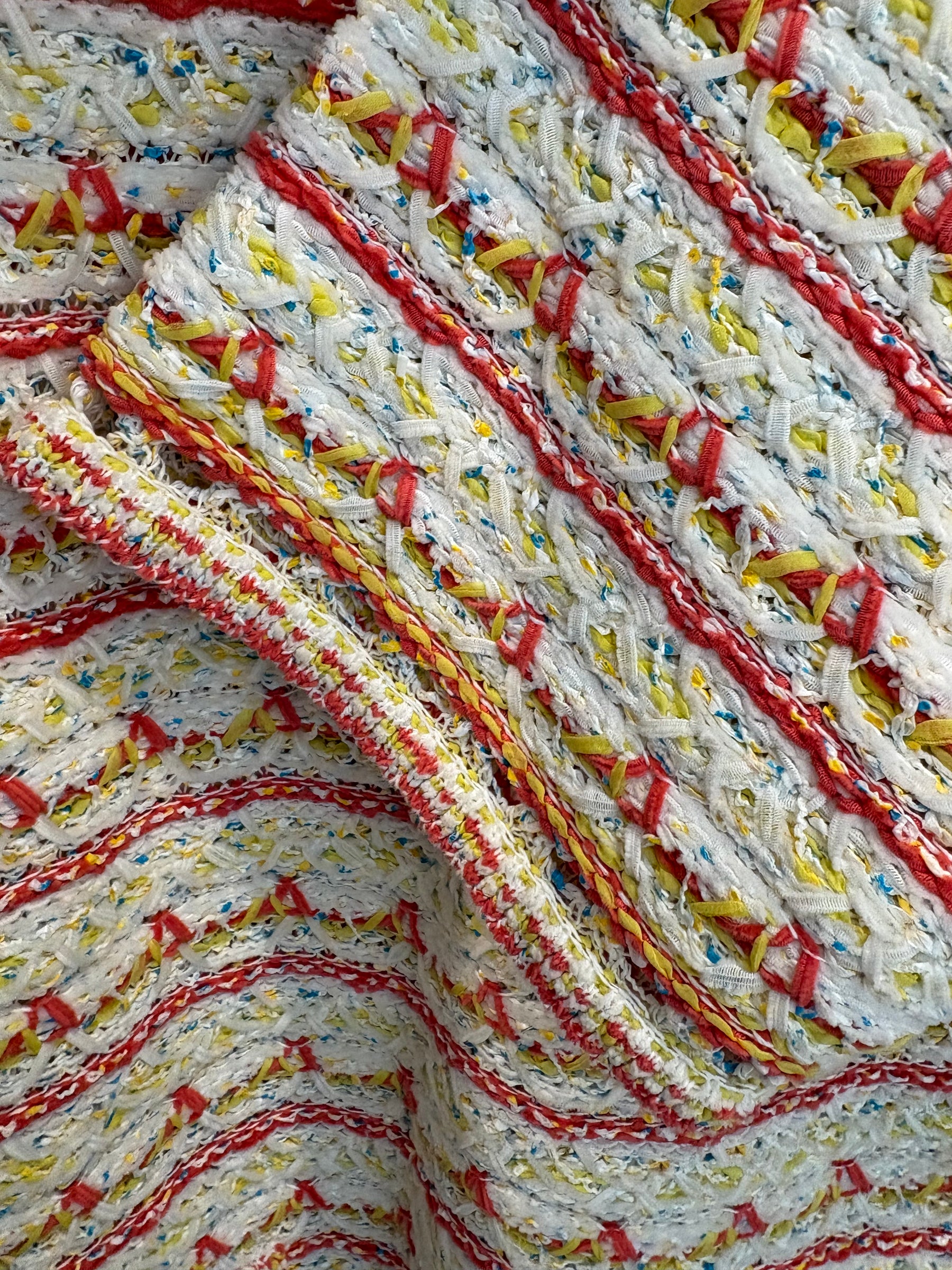 Chanel White Red Yellow Tweed Mini Dress, 38 FR