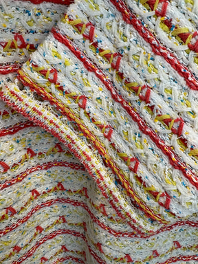 Chanel White Red Yellow Tweed Mini Dress, 38 FR