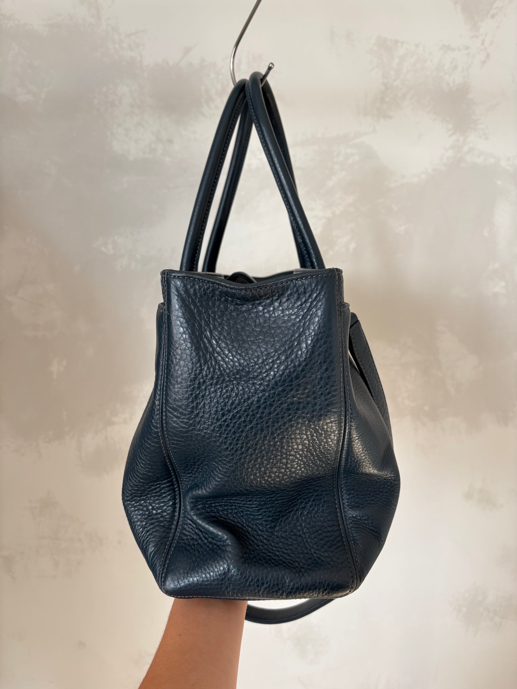 Chanel Navy Grained Leather Executive Tote