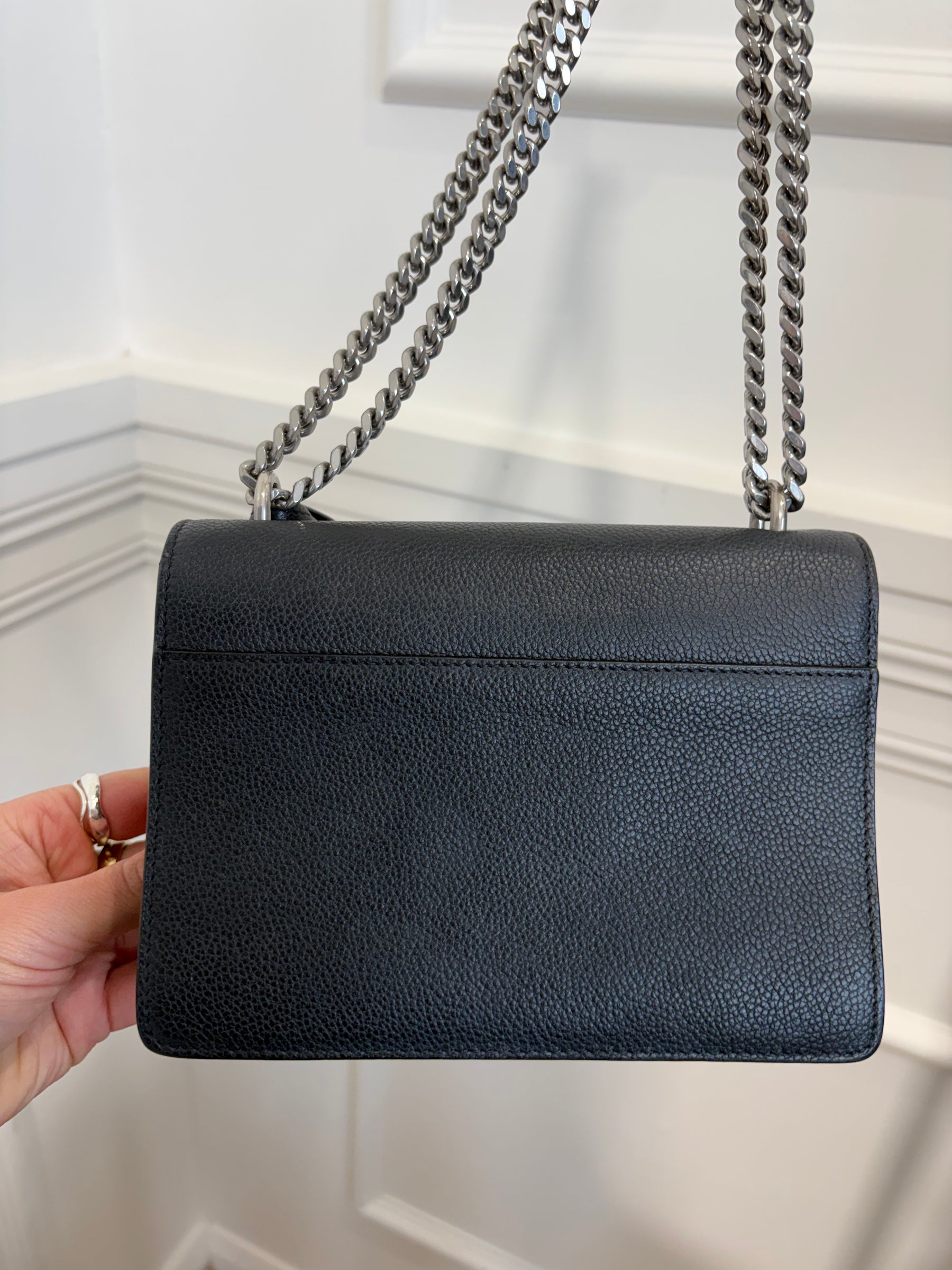Saint Laurent Small Sunset Bag Black Grained Leather