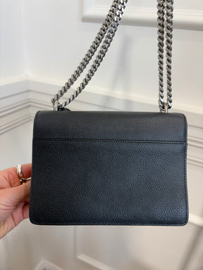 Saint Laurent Small Sunset Bag Black Grained Leather