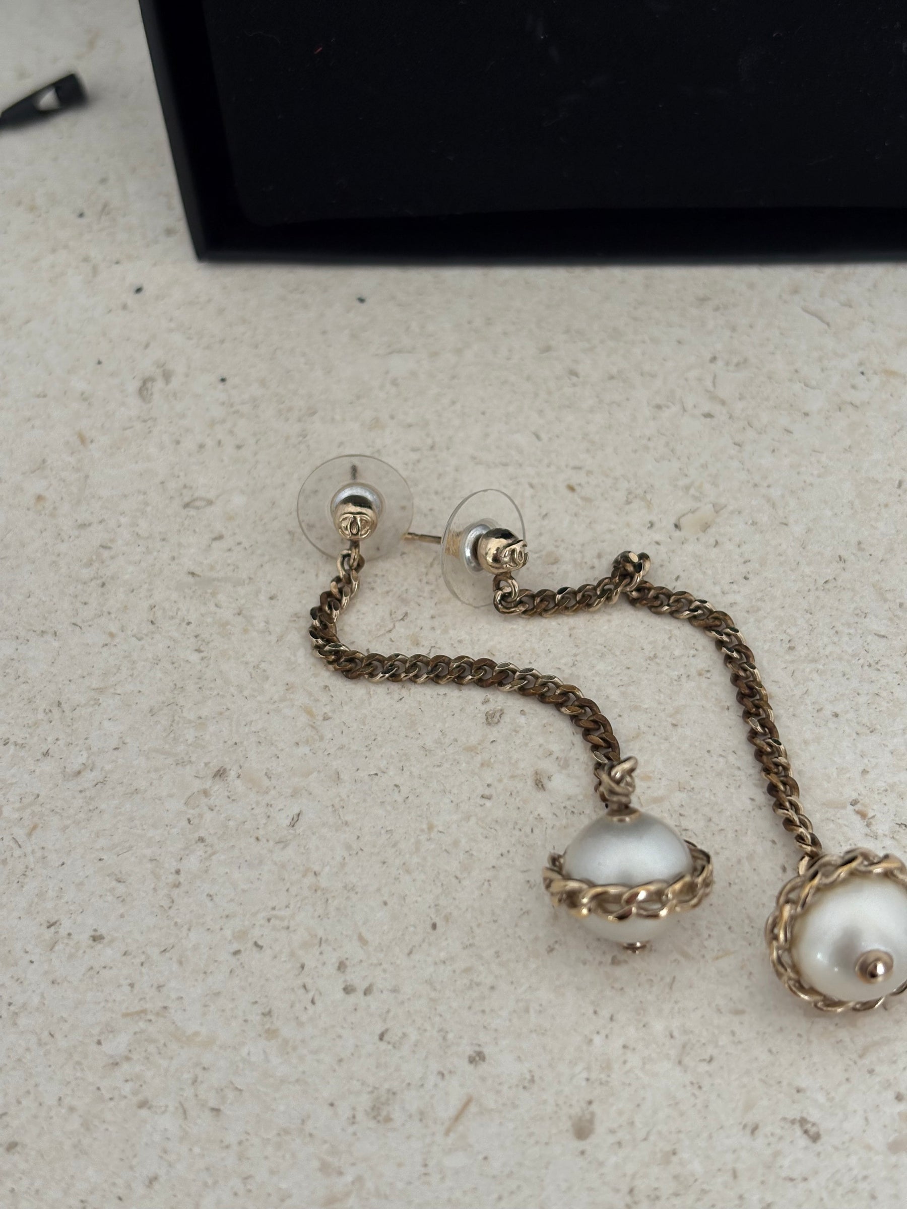 Chanel Pearl Drop Earrings Costume Jewellery