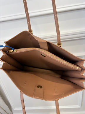 Oroton Brown Leather Logo Tote