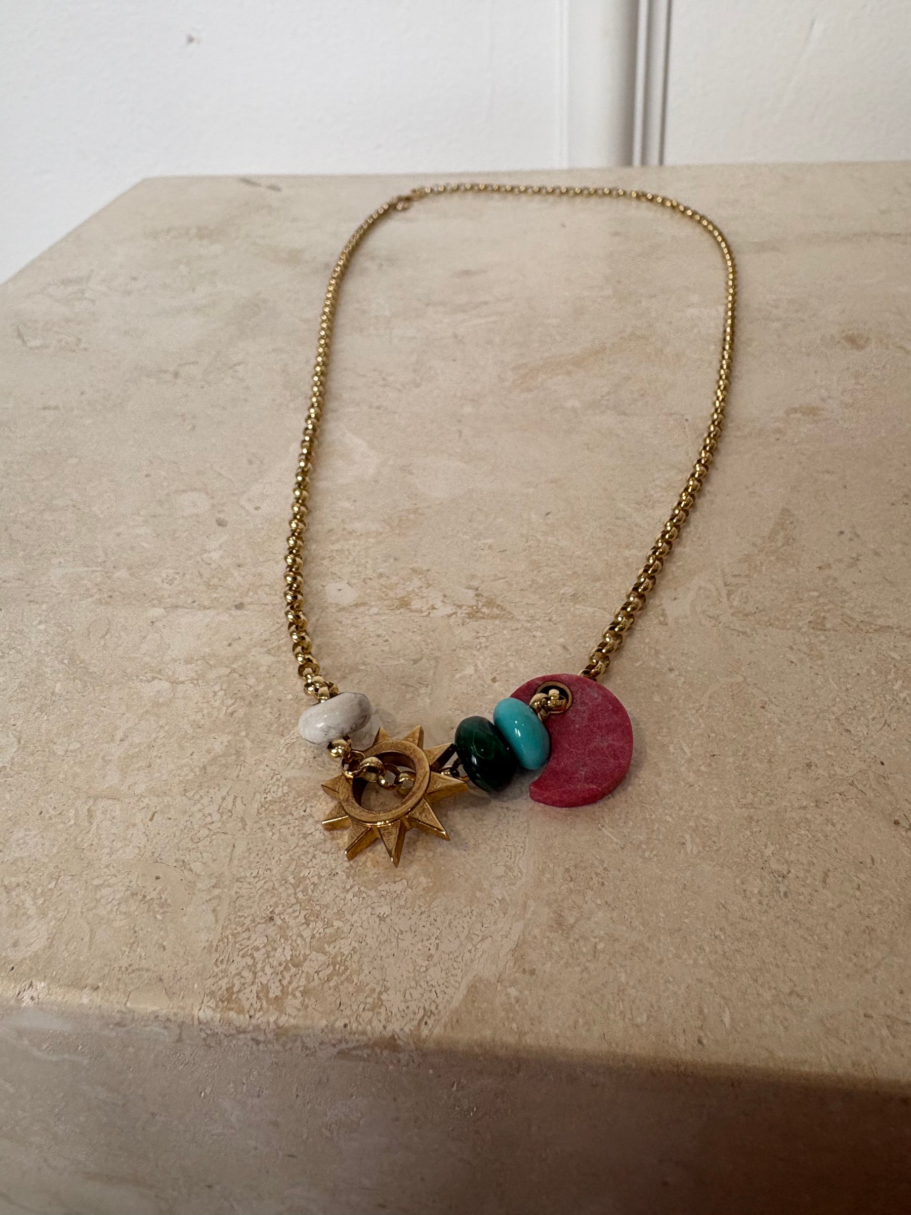 Monika Ruggerino x Hencla Charm Necklace On Belcher Necklace