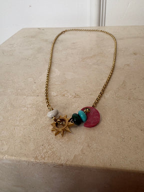 Monika Ruggerino x Hencla Charm Necklace On Belcher Necklace