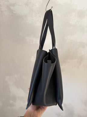 Celine Black Grained Leather Tri-Fold Bag