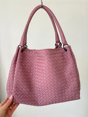 Bottega Veneta Mauve Intrecciato Leather Parachute Tote bag