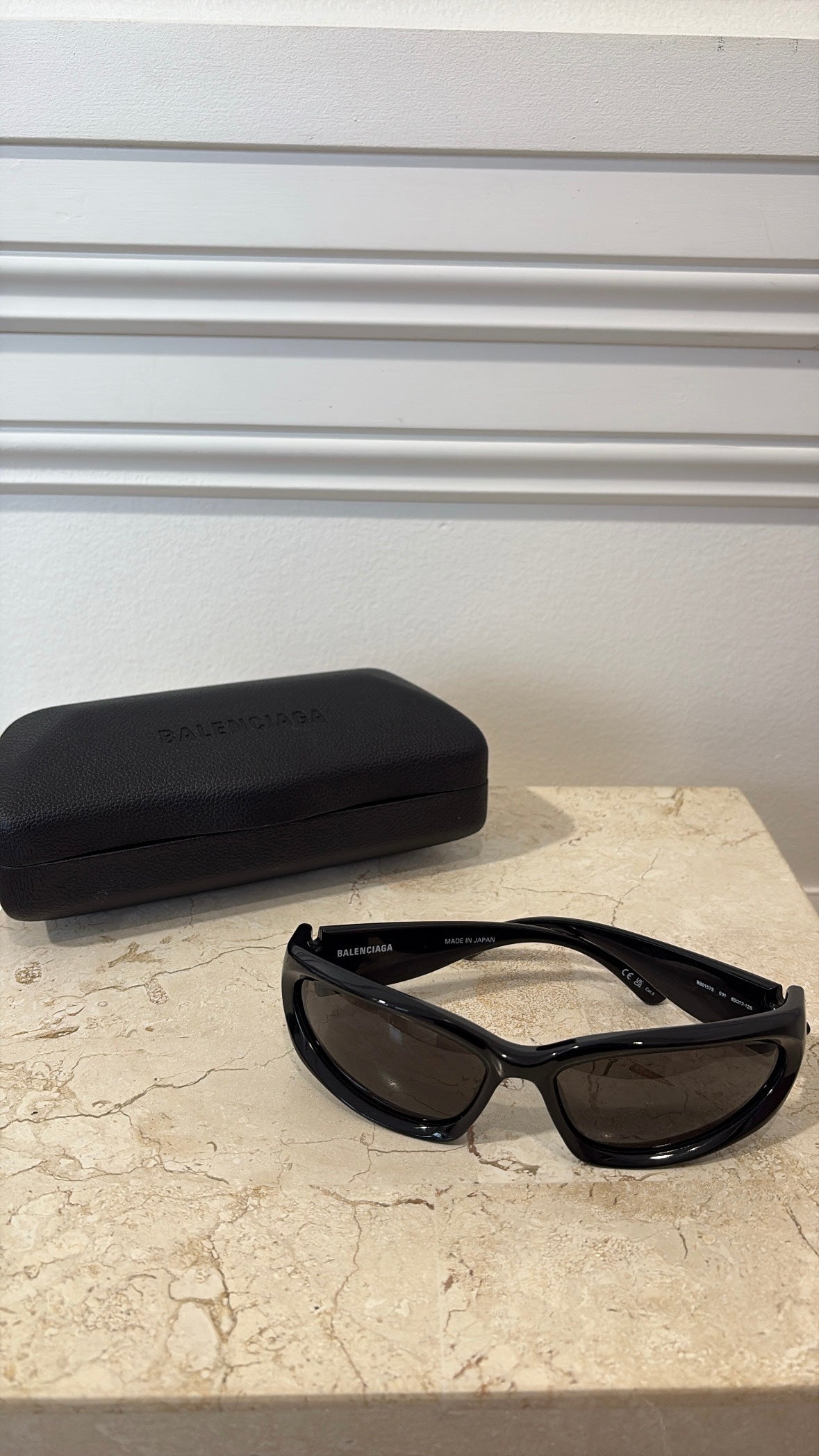 Balenciaga Black Wrap Around Sunglasses