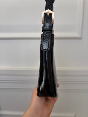 Scanlan Theodore Black Patent Leather Shoulder Bag