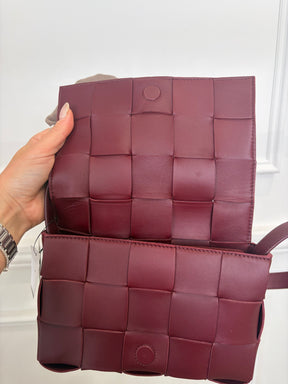 Bottega Veneta Burgundy Leather Cassette Bag