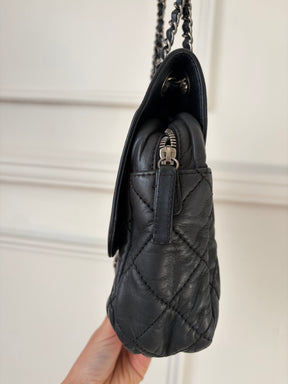Chanel Black Leather Easy Zip Flap Bag