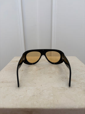 Bottega Veneta Black Acetate Osservatorio oversized aviator-style sunglasses