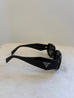 Prada Black Symbole Rectangular Sunglasses