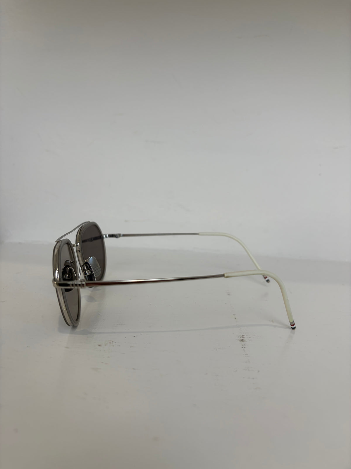 Thom Browne. Grey Mirrored Aviator Sunglasses