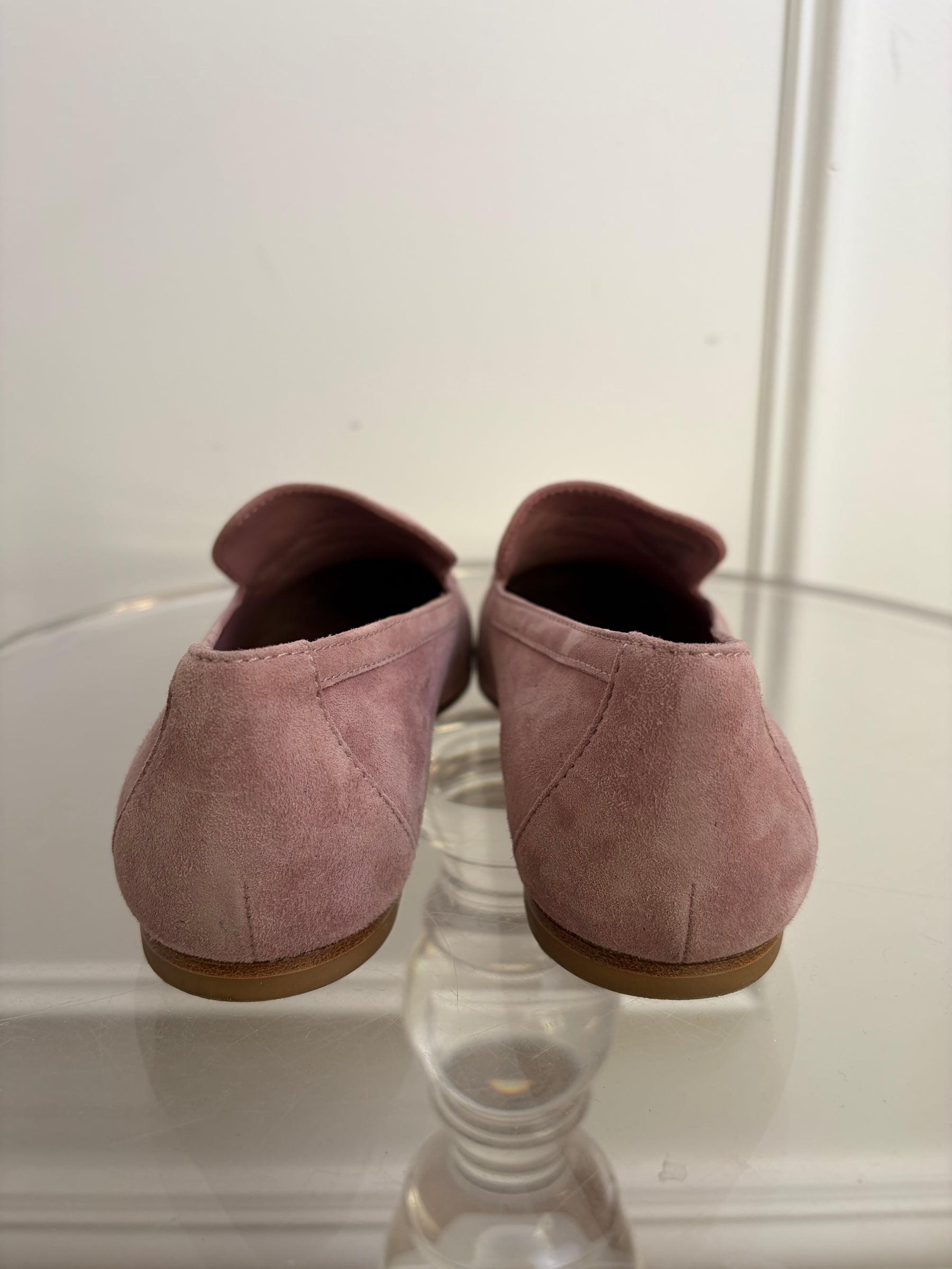 Tod's Musk Suede Whipstitch Logo Loafer, 36
