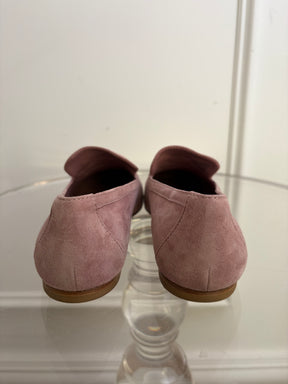 Tod's Musk Suede Whipstitch Logo Loafer, 36