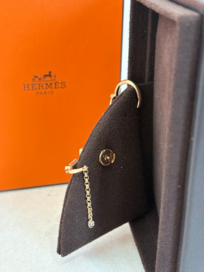 Hermès Rose Gold, Diamond and Tourmaline and Planètes & Météores left single dangle earring