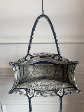 Dior Navy and Cream Toile De Juoy Medium Book Tote