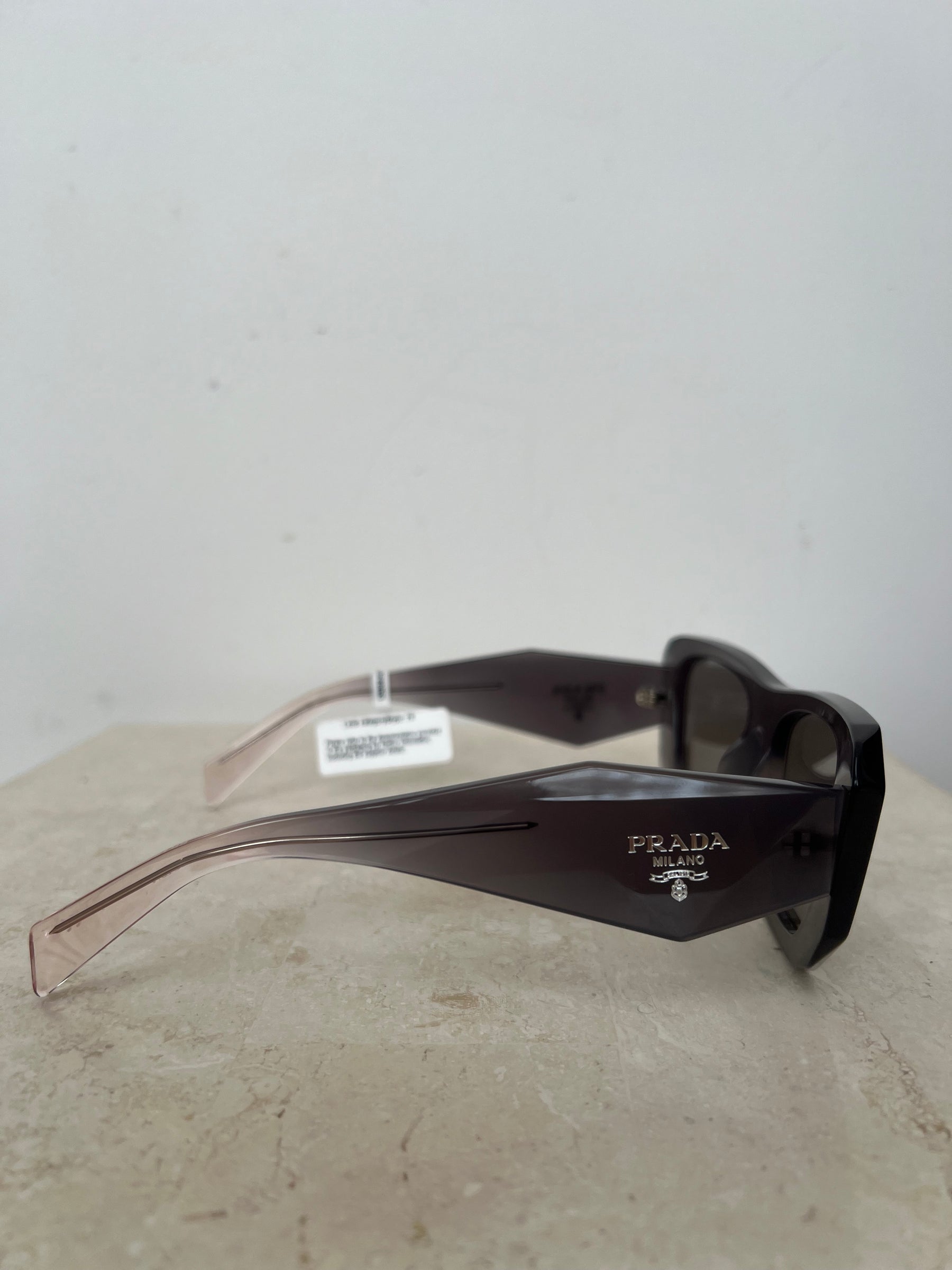 Prada Grey Gradient Arm Oversized Symbole Sunglasses