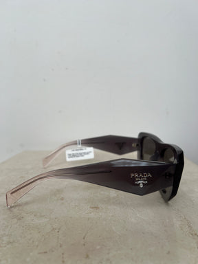 Prada Grey Gradient Arm Oversized Symbole Sunglasses