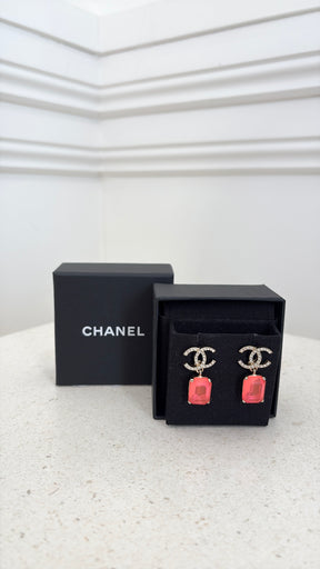 Chanel Coco Crush Pink Drop Earrings