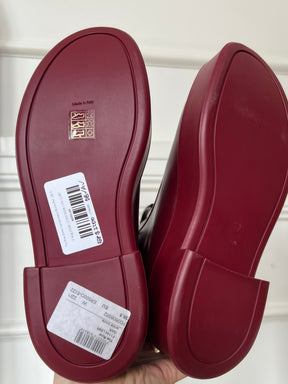 The Row Zipped Leather Ankle Boots Red, 38.5