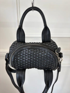 Alexander Wang Black Woven Leather Rocco Bag