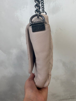 Chanel Blush Quilted Leather Couture Messenger Flap Bag