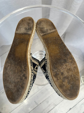 Dior Blue and Beige Oblique Logo Espadrille Mules, 41