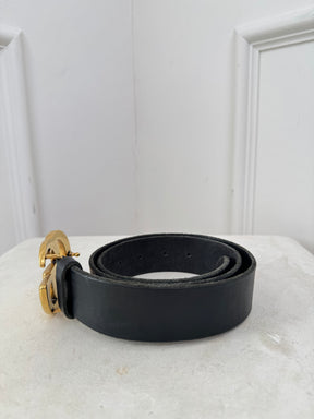 Gucci Black Leather GG Marmont Belt, 80