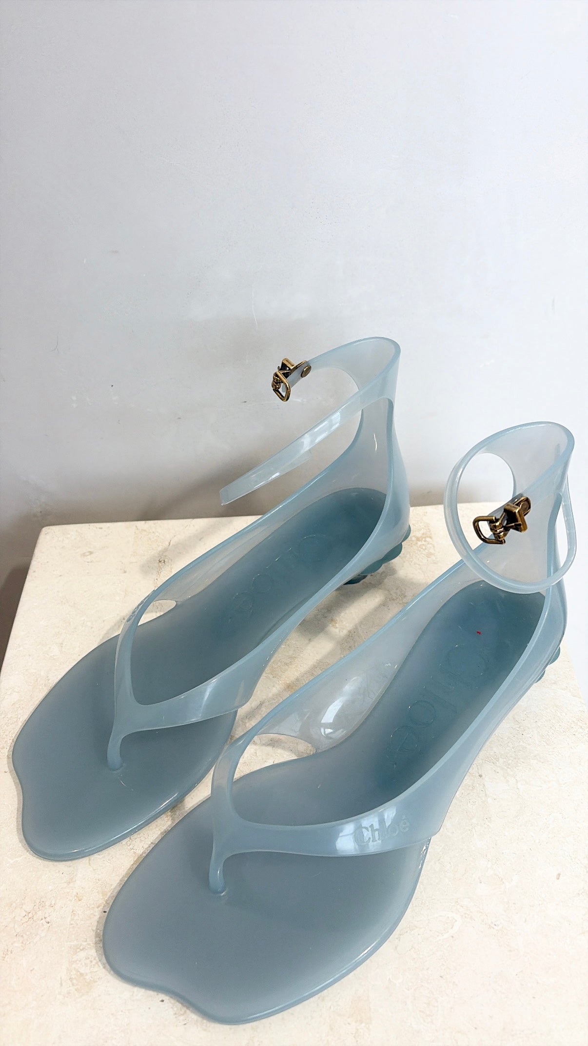 Chloé Blue Jelly TPU Heeled Sandals, 39