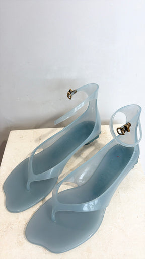 Chloé Blue Jelly TPU Heeled Sandals, 39