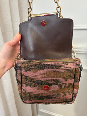Missoni Pink And Gold Metallic Shoulder Bag