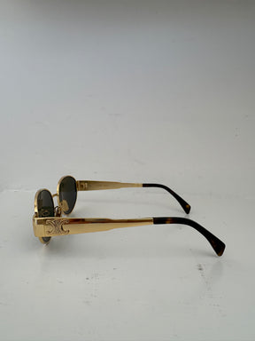 Celine Oval Gold Frame Sunglasses