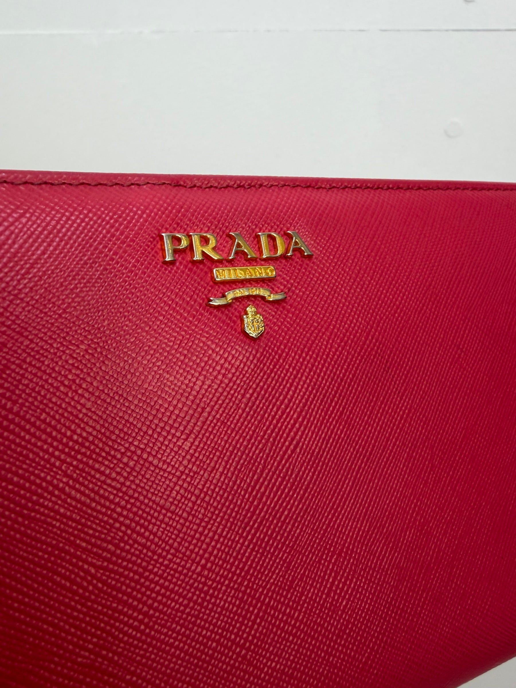 Prada Pink Saffiano Continental Wallet