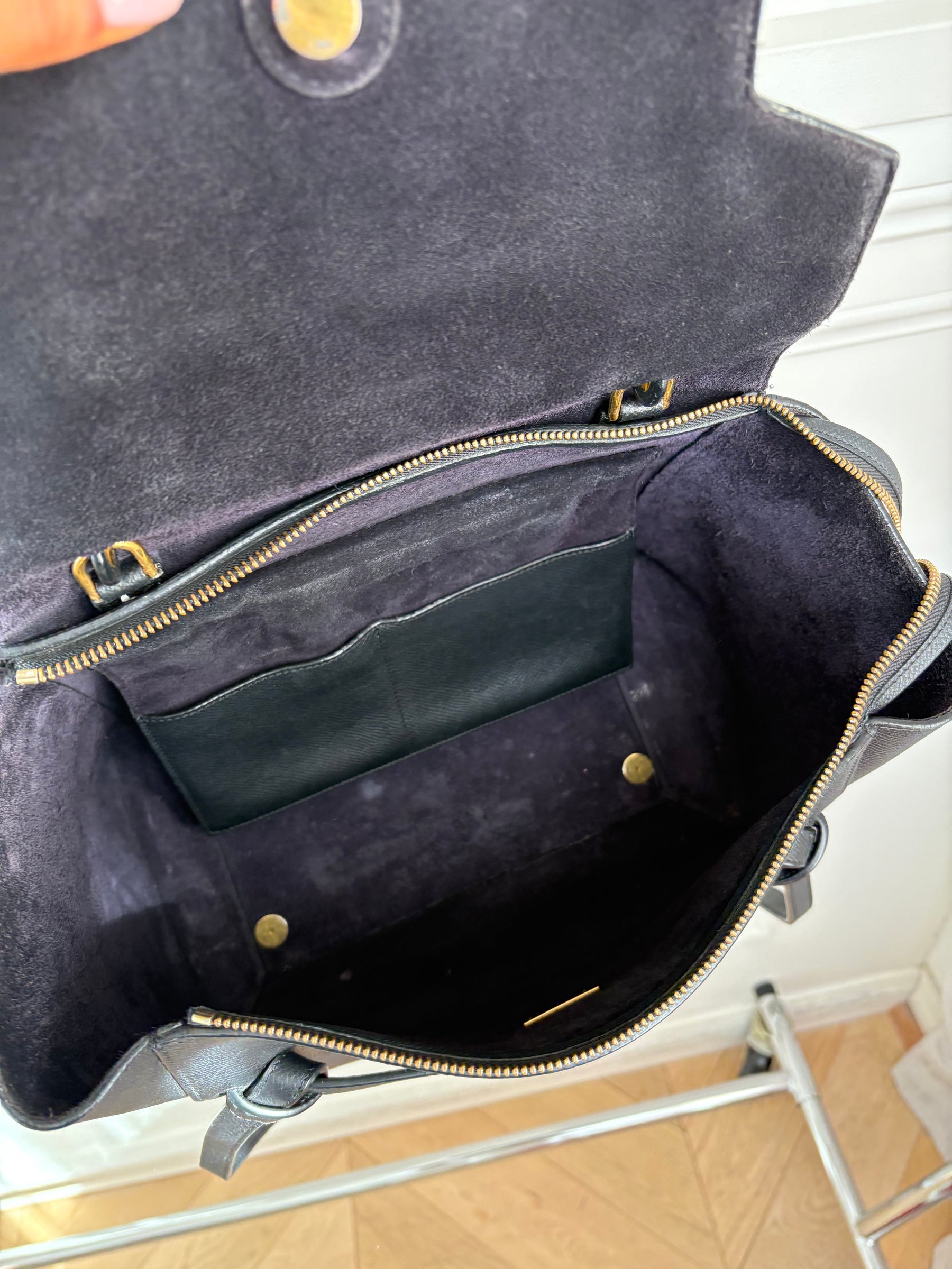 Celine Black Leather Belt Bag