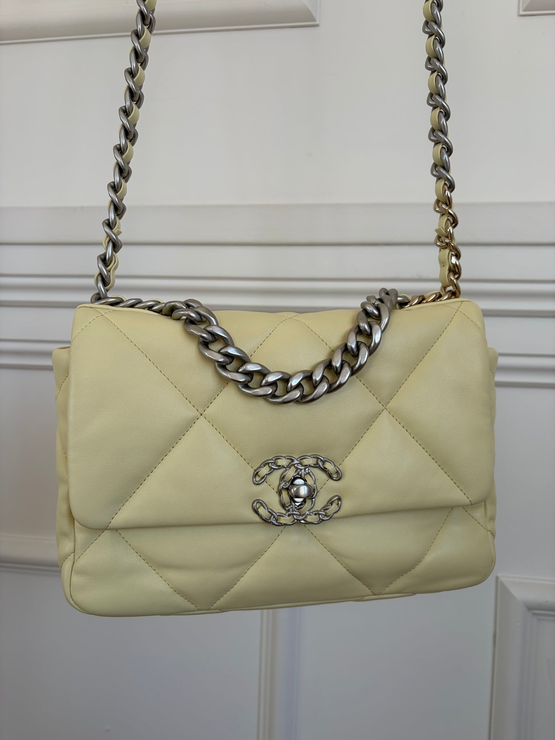 Chanel 19 Yellow Leather Crossbody Bag