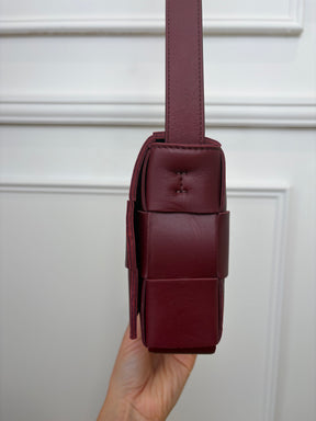Bottega Veneta Burgundy Leather Cassette Bag