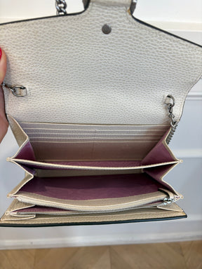 Gucci Cream Grained Leather Dionysus Bag